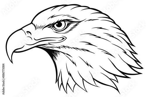Elegant eagle head line art vector illustration design, perfect for prints and digital use.