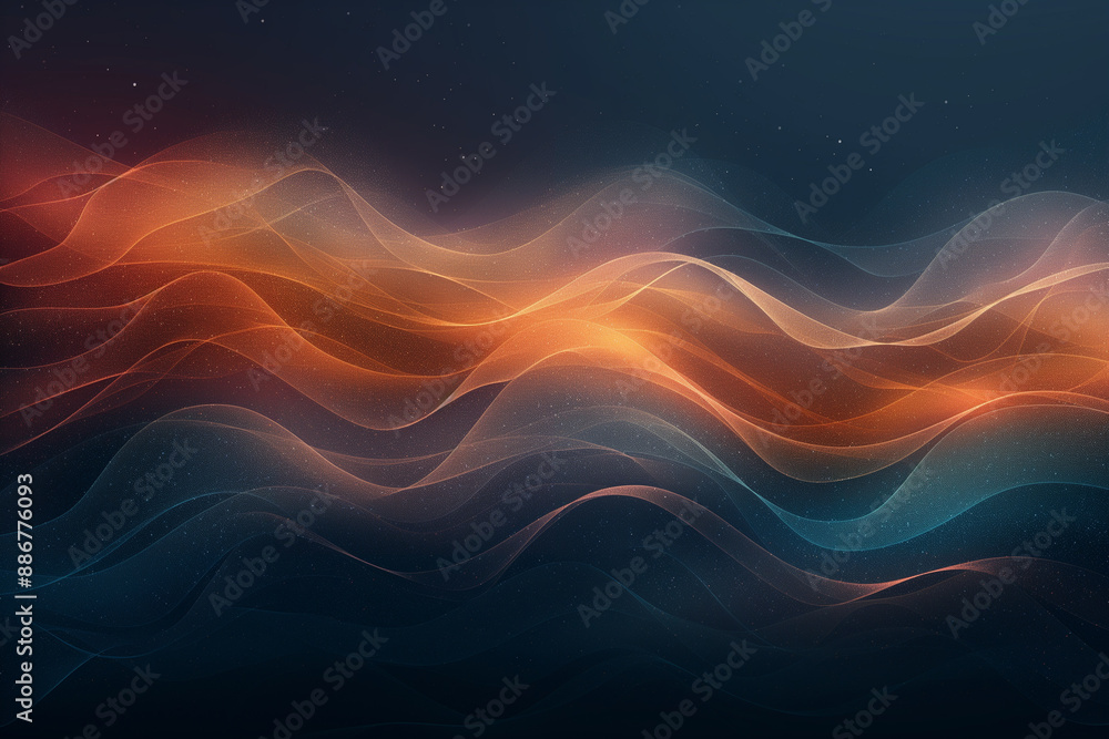 Obraz premium A wave of light blue and orange colors