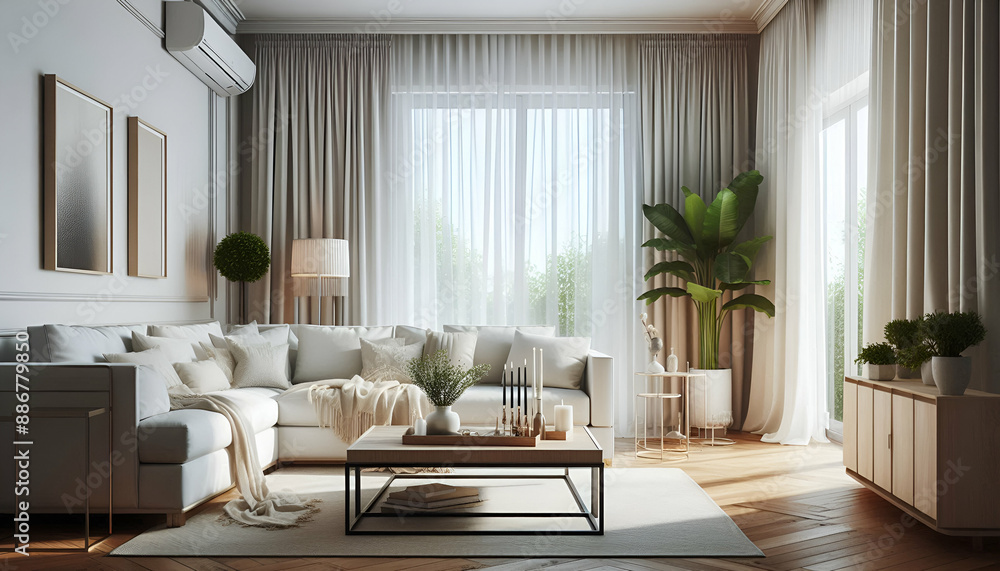 a living interior with white sofa and coffee table a living interior with white sofa and coffee table