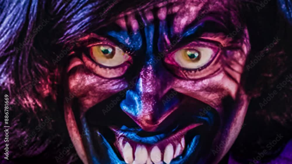 Crazy creepy man closeup animated illustration Crazy creepy man closeup animated illustration