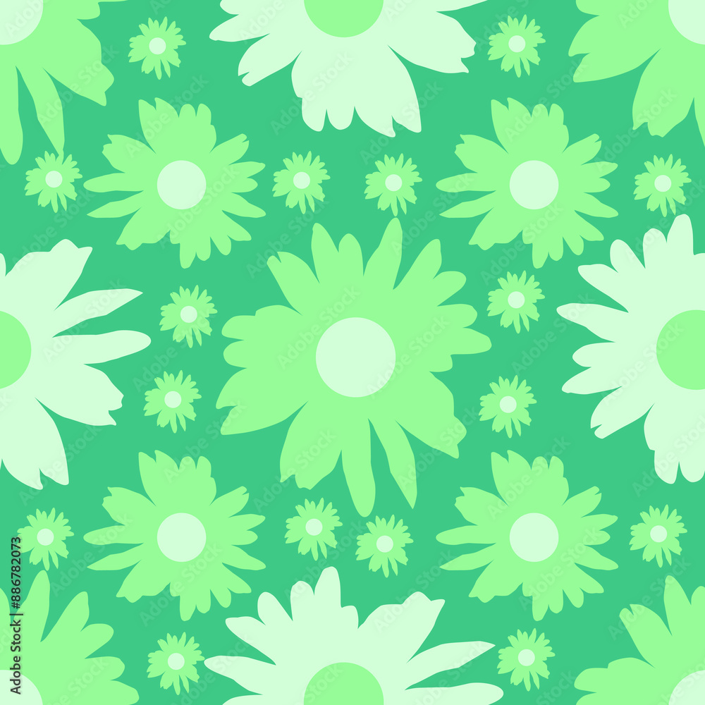 Vector - floral silhouette seamless pattern, flower head.
Vector - floral silhouette seamless pattern, flower head.