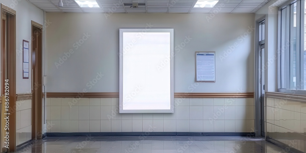 Blank Billboard in a Hallway Blank Billboard in a Hallway