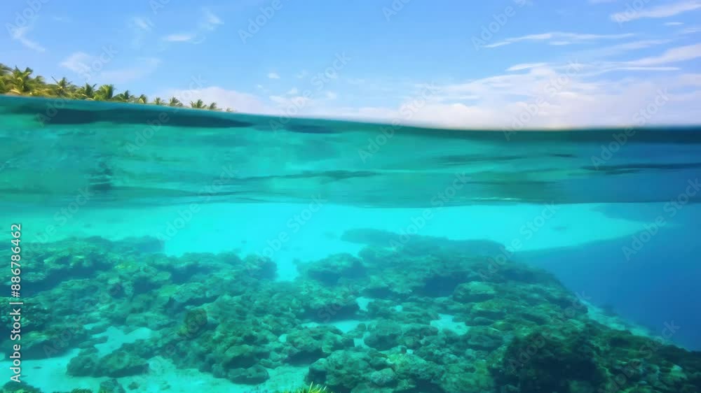 Underwater Coral Reef In Tropical Island Paradise Underwater Coral Reef In Tropical Island Paradise