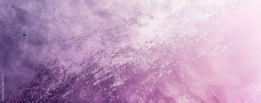 Fototapeta premium A grainy gradient banner background blending shades of soft lilac and deep purple, with a subtle