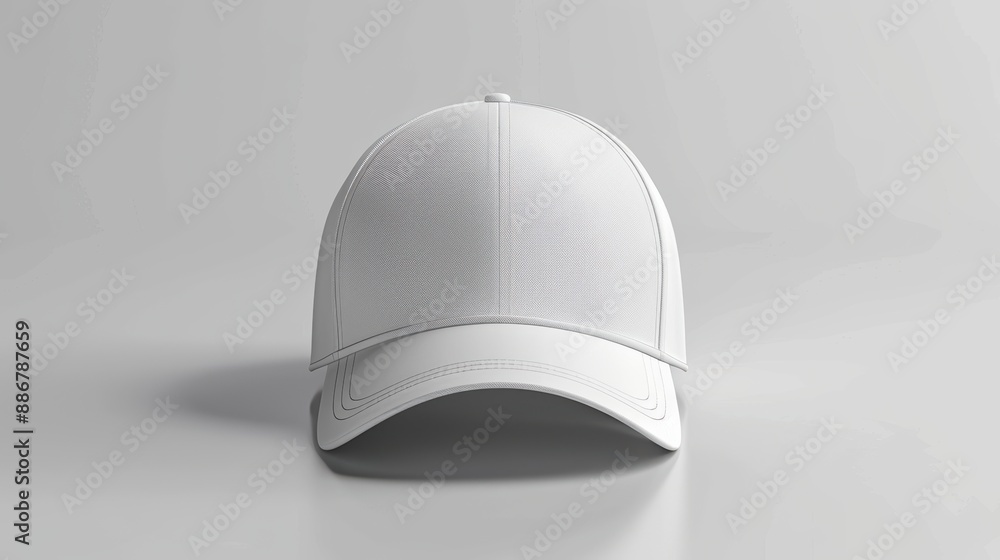 A white baseball cap with a black logo on the front A white baseball cap with a black logo on the front
