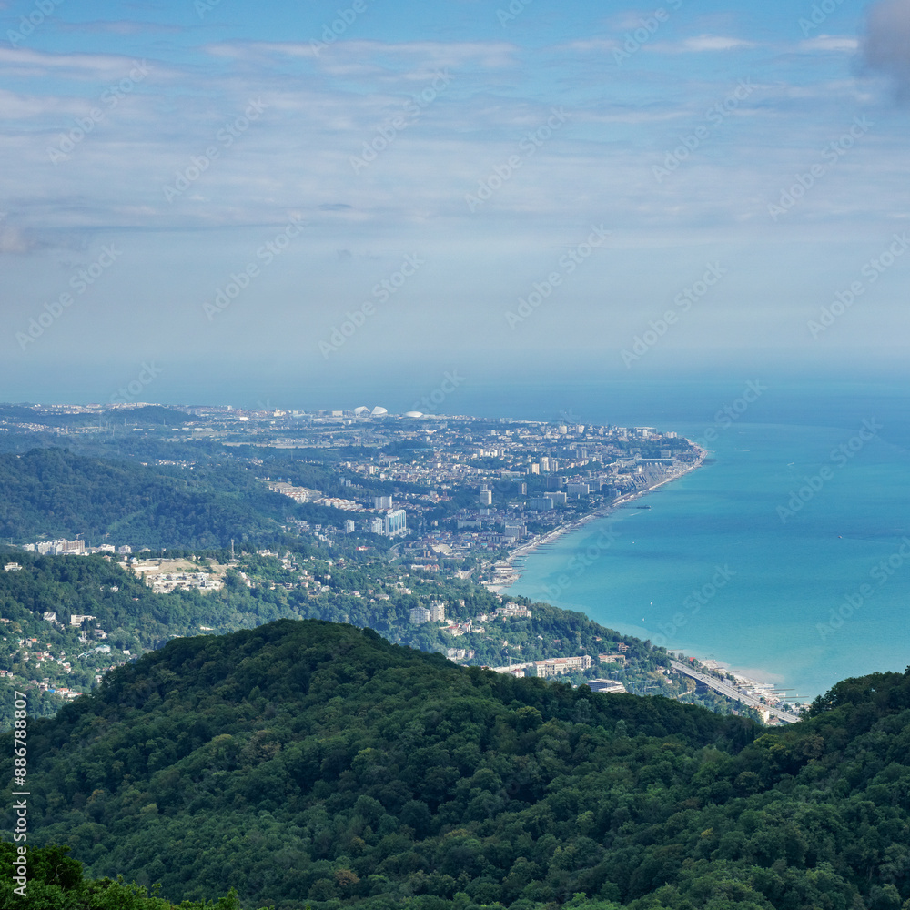 view of the city of Adler from Mount Akhun view of the city of Adler from Mount Akhun