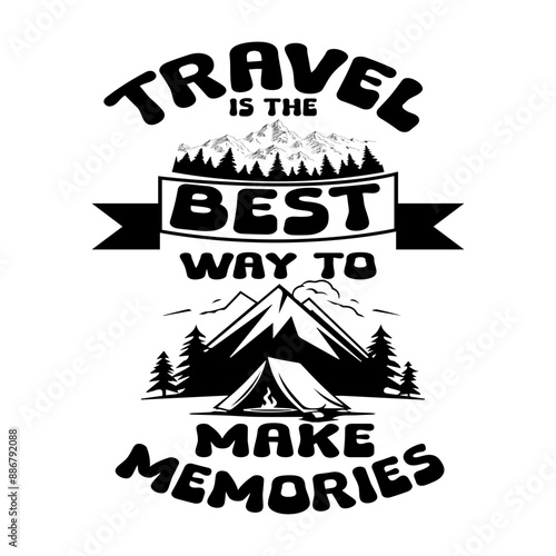 T shirt desing about travelling or hiking or world tour