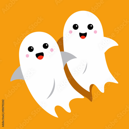 Halloween fantasmas coquetos vector art illustration