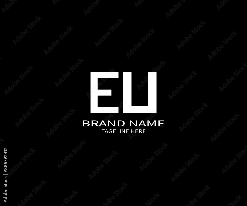 EU letter logo creative design. EU unique design. EU letter logo design on black background EU letter logo creative design. EU unique design. EU letter logo design on black background