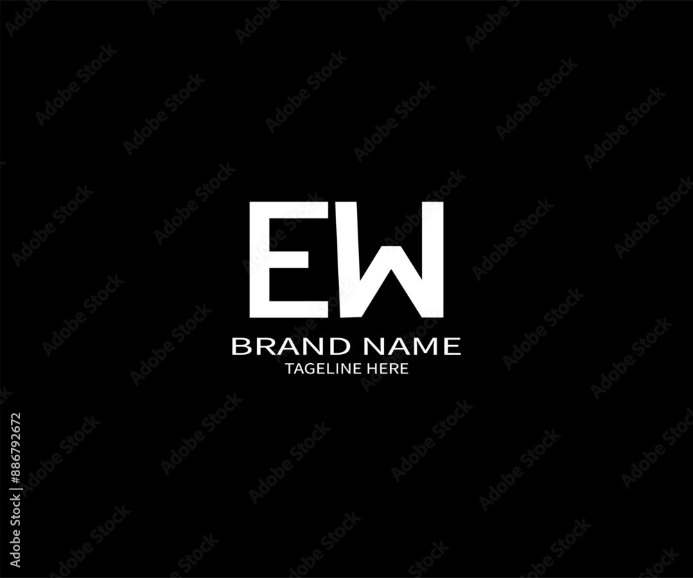 EW letter logo creative design. EW unique design. EW letter logo design on black background EW letter logo creative design. EW unique design. EW letter logo design on black background