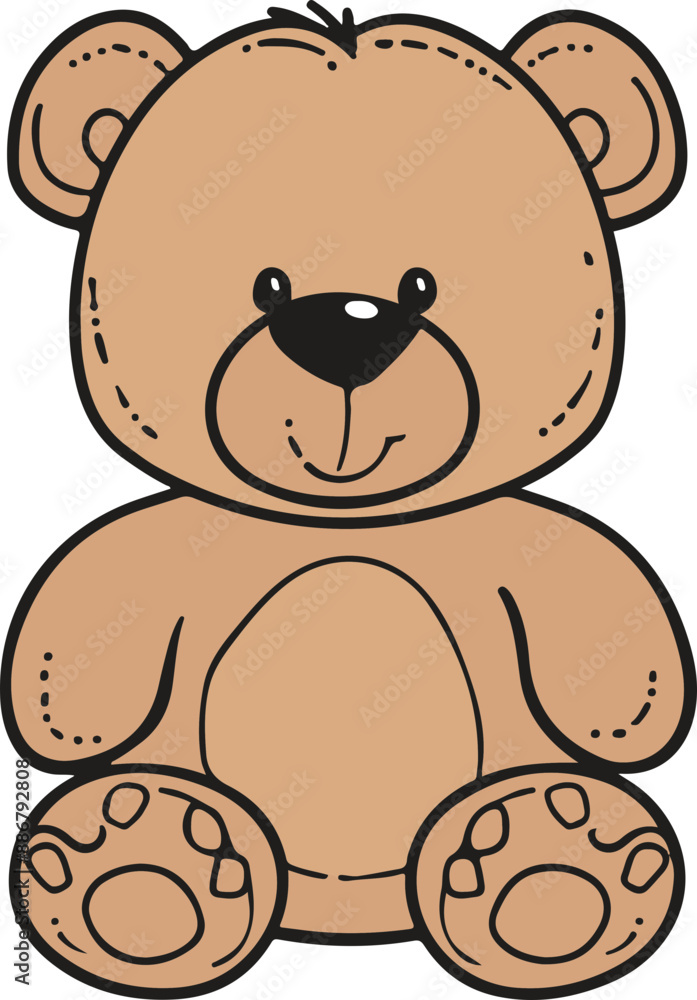 Obraz premium Cute Cartoon Bear Illustration with Simple Features