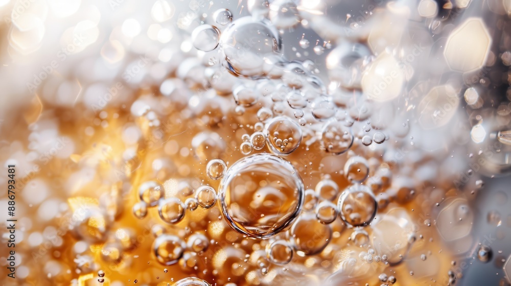 A close-up shot of a carbonated beverage, highlighting the fizzy bubbles rising in the liquid, creating an appearance of freshness and liveliness in the drink. A close-up shot of a carbonated beverage, highlighting the fizzy bubbles rising in the liquid, creating an appearance of freshness and liveliness in the drink.