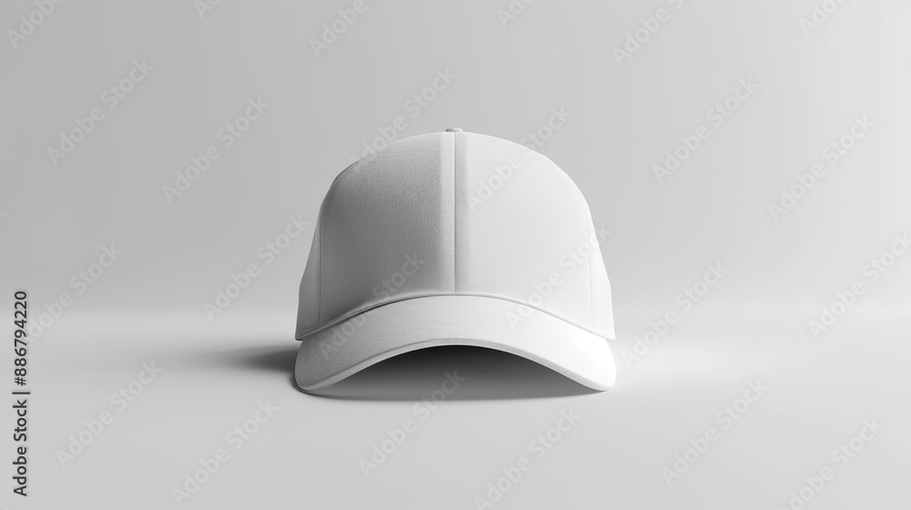 A white hat is sitting on a white background A white hat is sitting on a white background