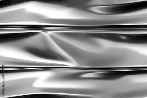 3D Seamless Abstract Background of Wave Metal, Seamless 3D Silver Design Wave Texure