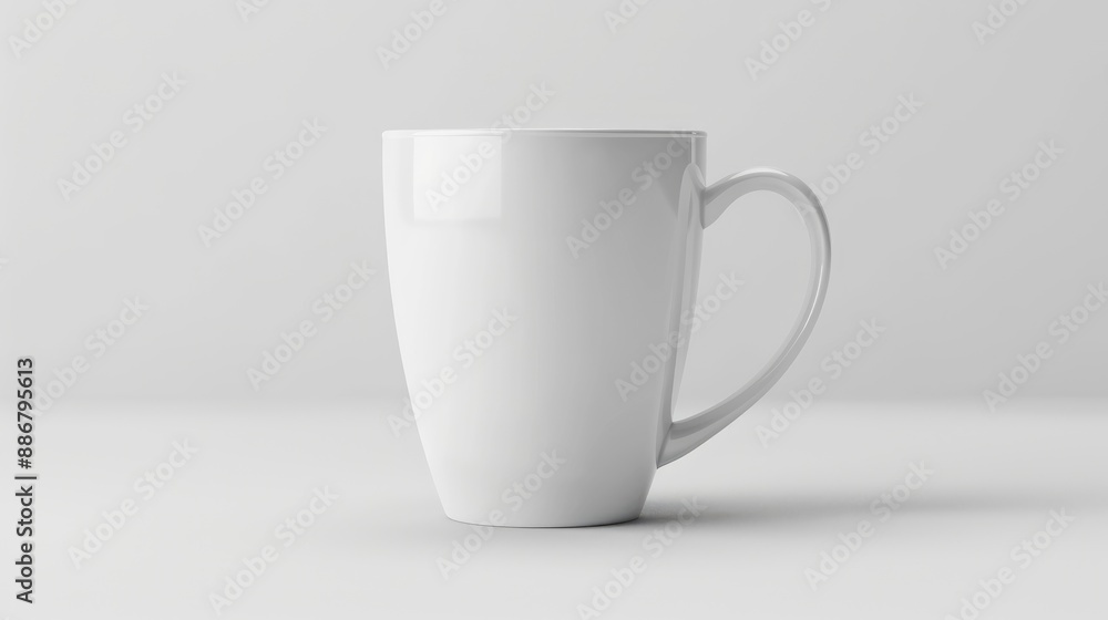 Fototapeta premium Cup mockup on white backdrop for design