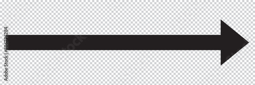 Straight long thin right vector arrow icon. Orange Long arrow vector, icon. orange horizontal arrow. Vector illustration. Eps 10.