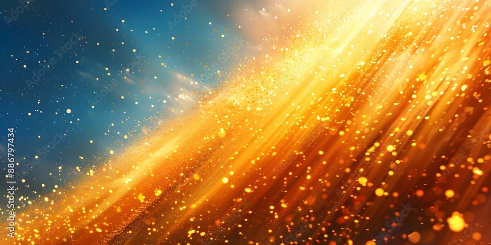 Obraz premium Golden Sparkle Rain Abstract Background