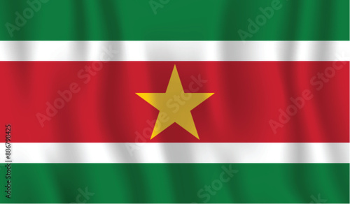 Free Download Realistic Suriname national flag Perfect color, scale, and proportion. - GFXLoad