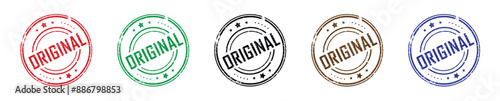 Set of Rubber stamp for original, certified products.