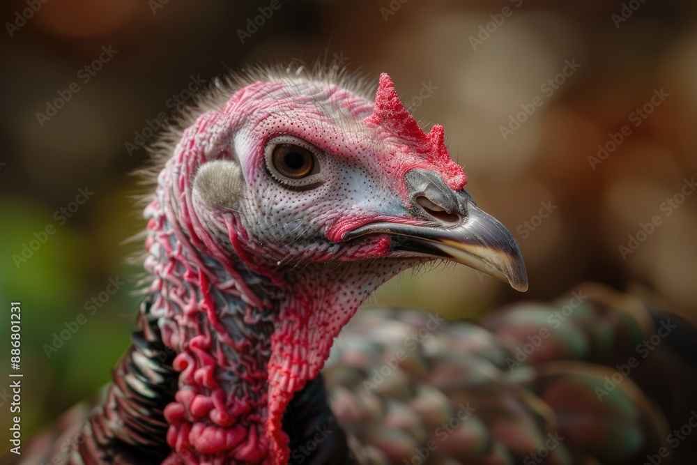Close-Up of Turkey with Colorful Feathers Close-Up of Turkey with Colorful Feathers