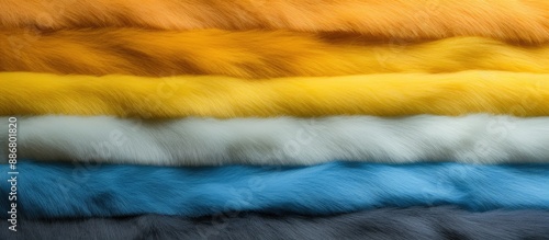 Vibrant felt background with a variety of colors like yellow, brown, and blue, ideal for displaying images or text in the copy space image.
