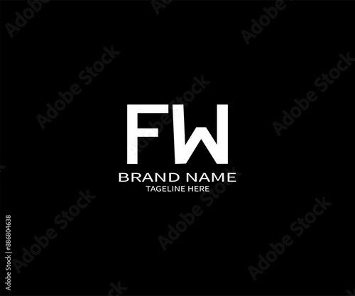 Letter FW square, elegant geometric symbol simple logo vector