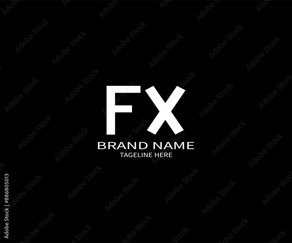 Obraz premium FX letter logo creative design. FX unique design. FX letter logo design on black background.