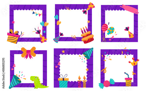 Happy Birthday to You Frames vector illustration.
