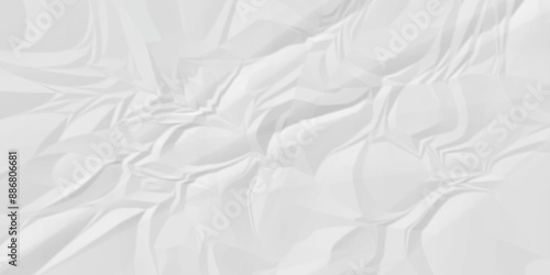 White wrinkly backdrop paper background. panorama craft wrinkly paper texture background, crumpled pattern texture. paper crumpled texture. white fabric crushed textured crumpled.