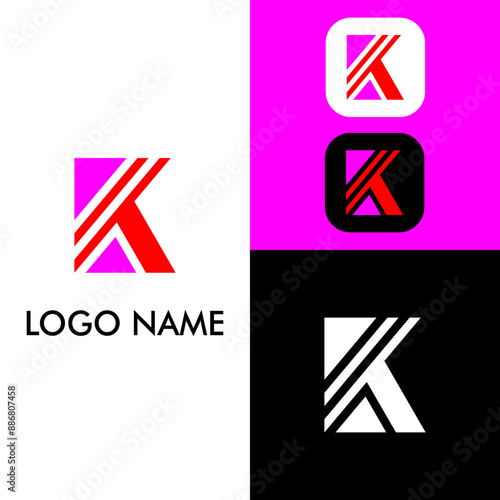 Letter K logo icon template. Suitable for company signs or others. photo