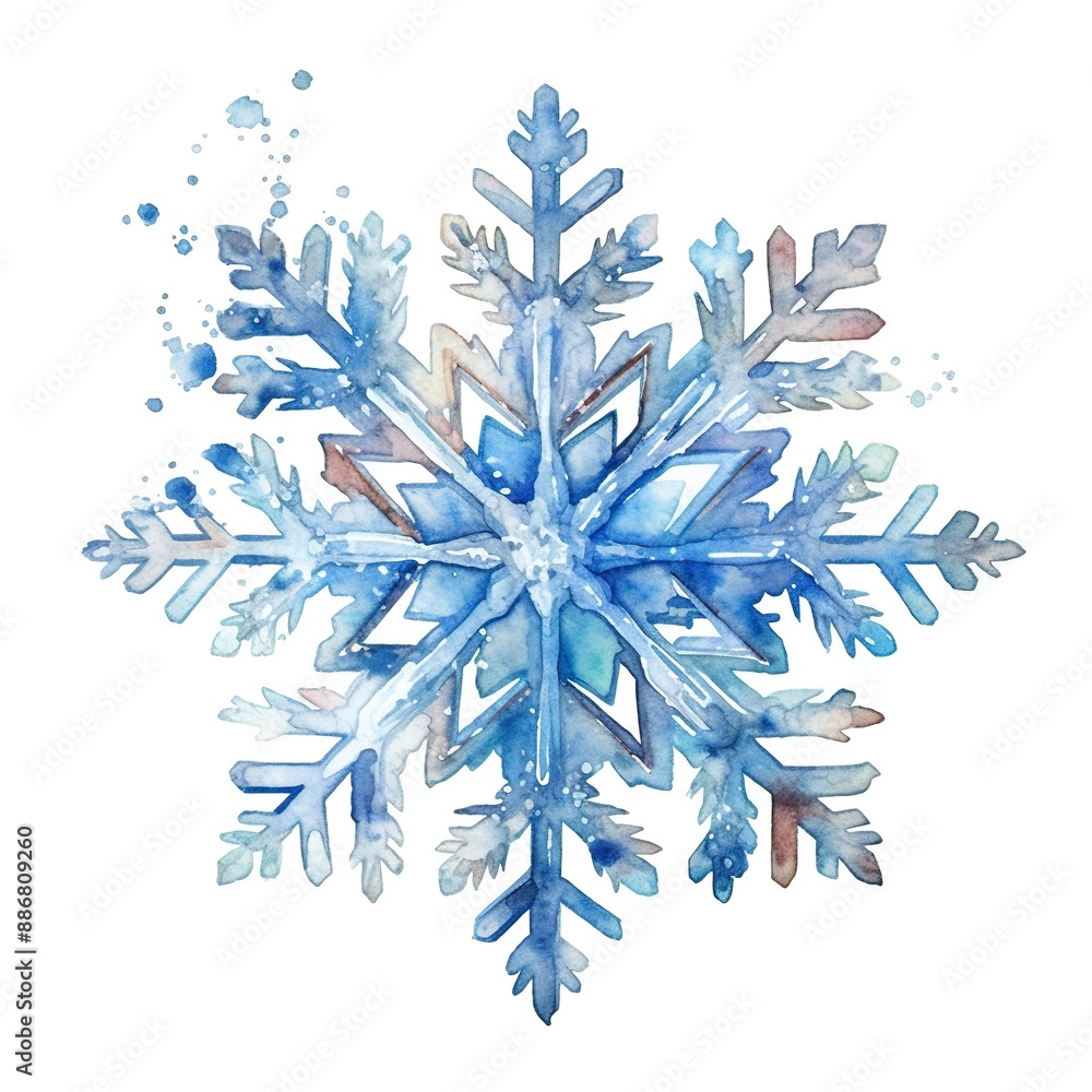 A blue snowflake with white spots A blue snowflake with white spots