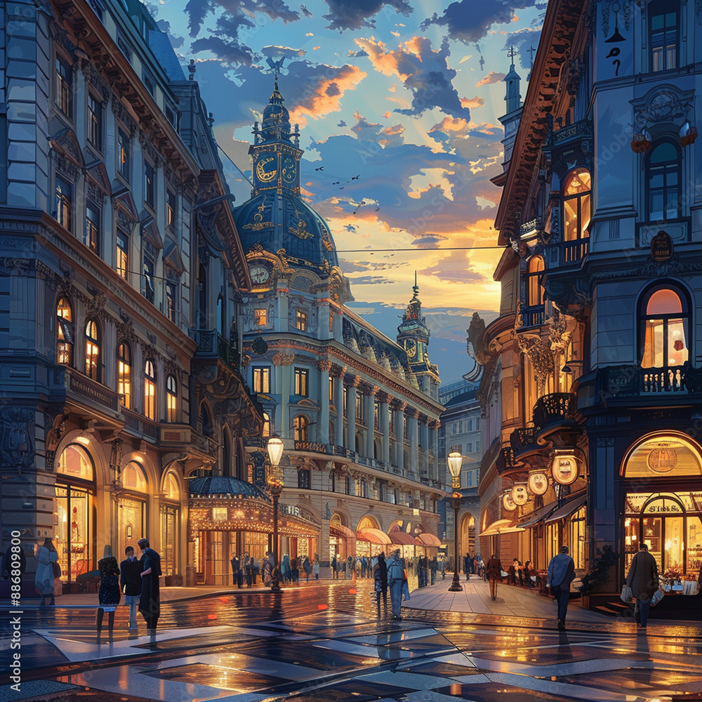 Fototapeta premium Tourist attractions in various countries