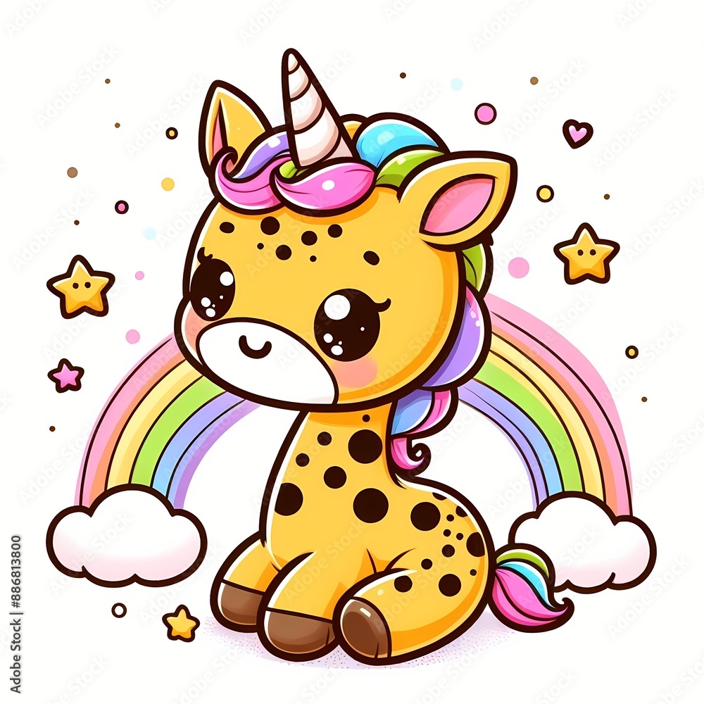 Cute giraffe Unicorn Cartoon Vector Icon Illustration Cute giraffe Unicorn Cartoon Vector Icon Illustration