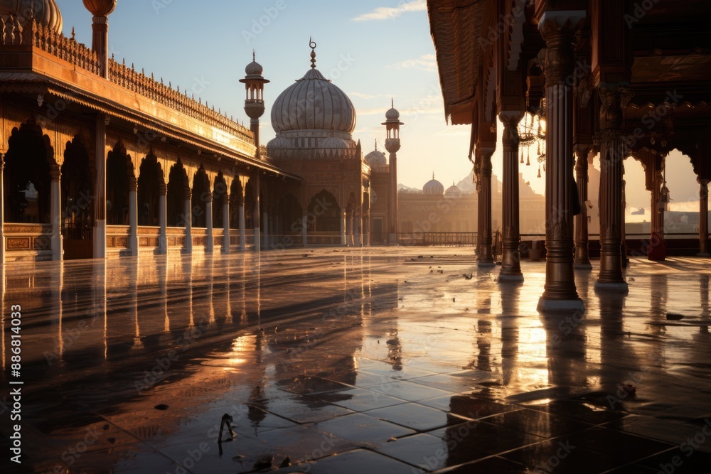 Lahore Mosque, Pakistan Badshahi, generative IA