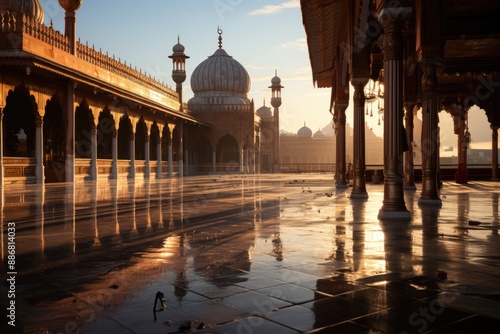Obraz na płótnie Lahore Mosque, Pakistan Badshahi, generative IA w salonie