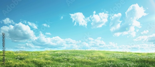 Clear sky providing a serene backdrop for a landscape with copy space image.