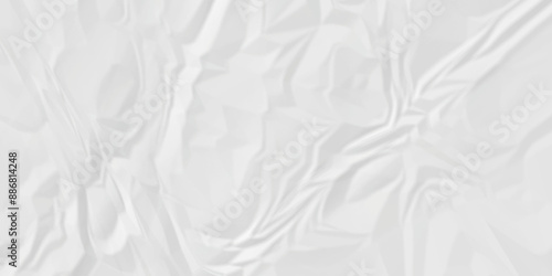 Vector White wrinkly old paper background. panorama craft wrinkly paper texture background, crumpled pattern texture. paper crumpled texture.