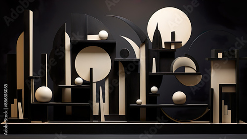 Form Follows Function - Constructivism Background, Art Deco, Abstract, Shapes Wallpaper, Contemporary