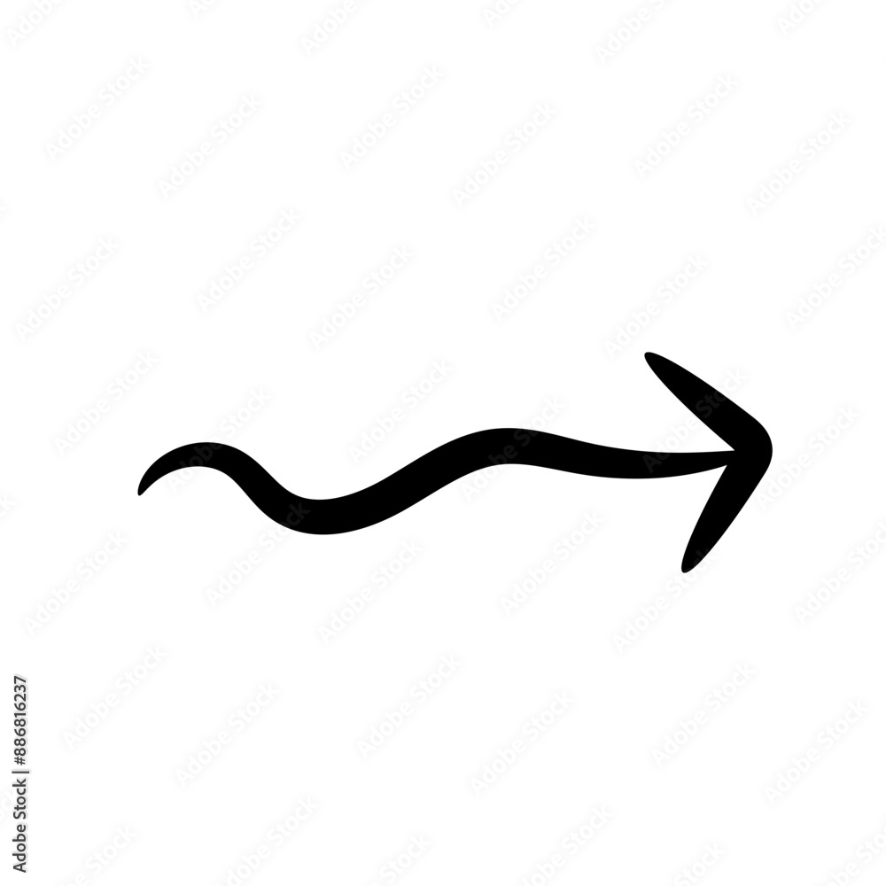 Hand Drawn Curved Arrows. Vector Illustration Hand Drawn Curved Arrows. Vector Illustration
