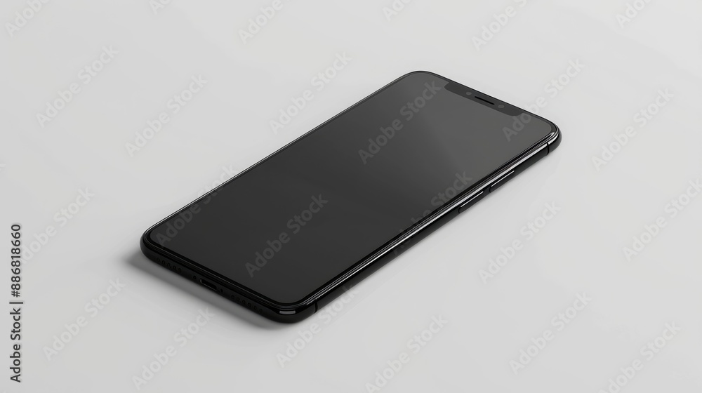 New black mockup smartphone on white background New black mockup smartphone on white background