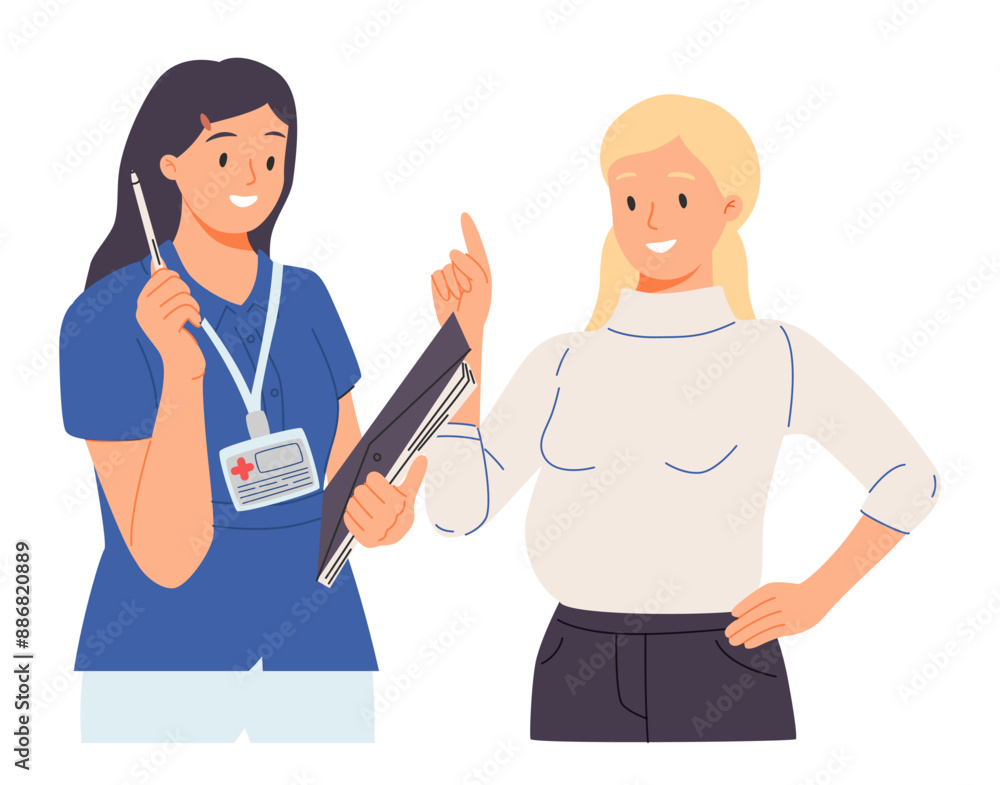Doctor consults pregnant woman. Medical appointment, pregnancy, prenatal checkup. Physician counseling patient, mother. Doctor consults pregnant woman. Medical appointment, pregnancy, prenatal checkup. Physician counseling patient, mother.