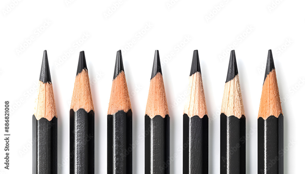 Different graphite pencils isolated on white, set Different graphite pencils isolated on white, set