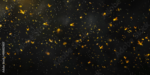 Bright Fireflies On A Dark Nature Background For Wallpaper Created Using Artificial Intelligence