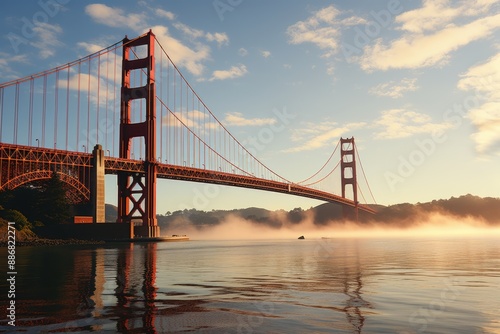 Bridge Golden Gate in Mist, generative IA