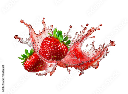 strawberry splash in water photo