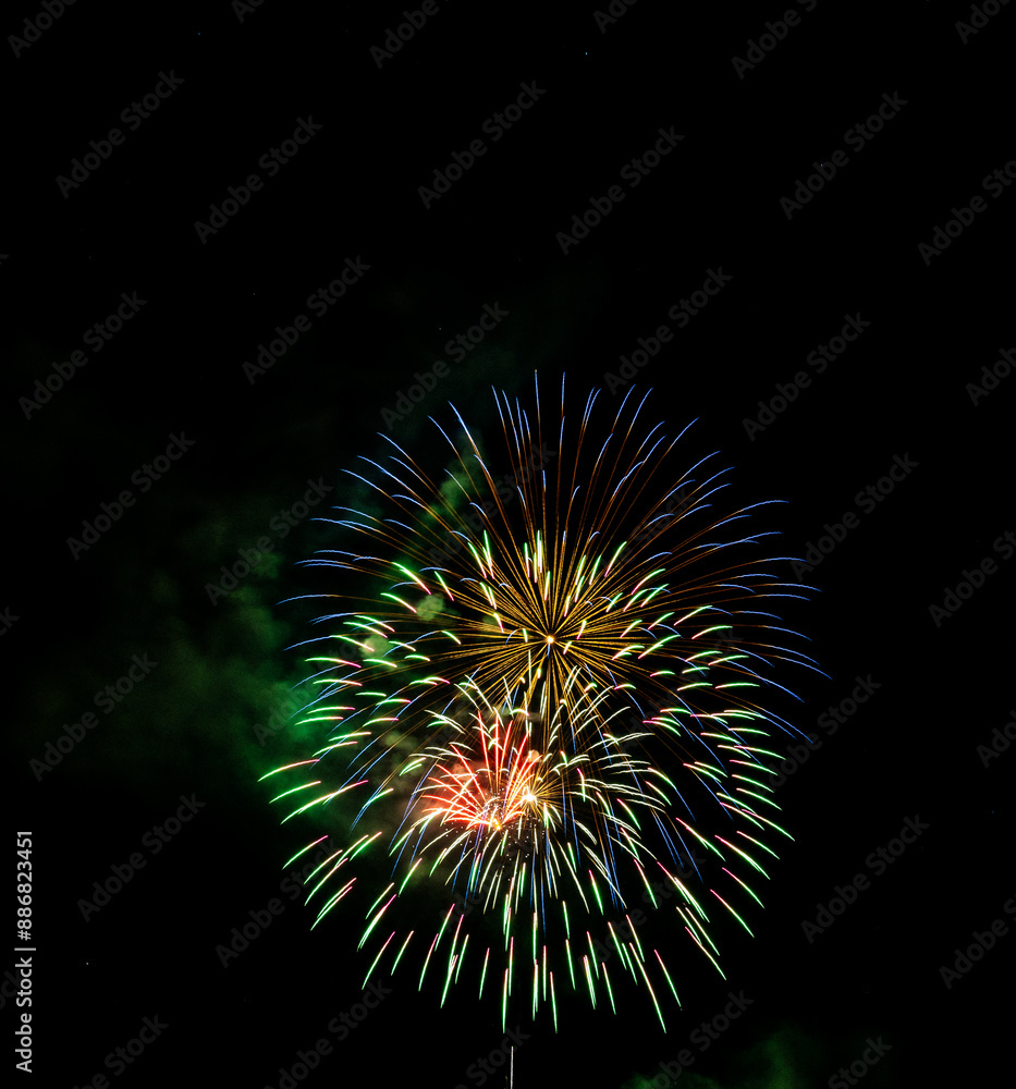 Fireworks Exploding Over the Mountains at night. Vail, Colorado Fireworks Exploding Over the Mountains at night. Vail, Colorado
