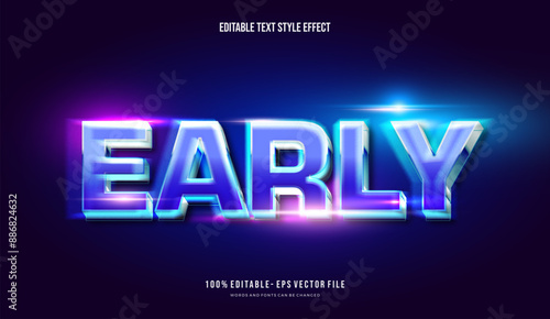 Modern 3d text style Gradient bright color with futuristic theme mockup text. Editable 3d text effect styles