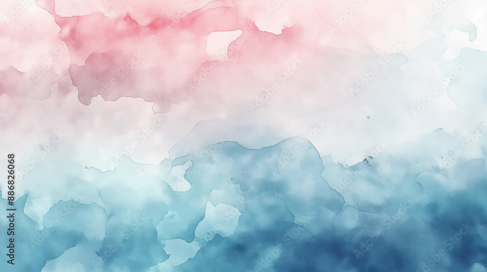 Fototapeta premium A watercolor painting of a sky with blue and pink hues