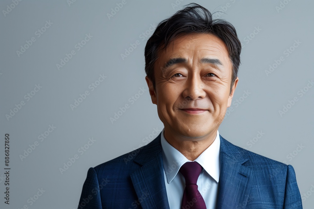 Close up portrait mature Asian man 40s businessman boss employer lawyer leader middle-aged senior Chinese Japanese Korean male posing in modern office looking at camera Close up portrait mature Asian man 40s businessman boss employer lawyer leader middle-aged senior Chinese Japanese Korean male posing in modern office looking at camera