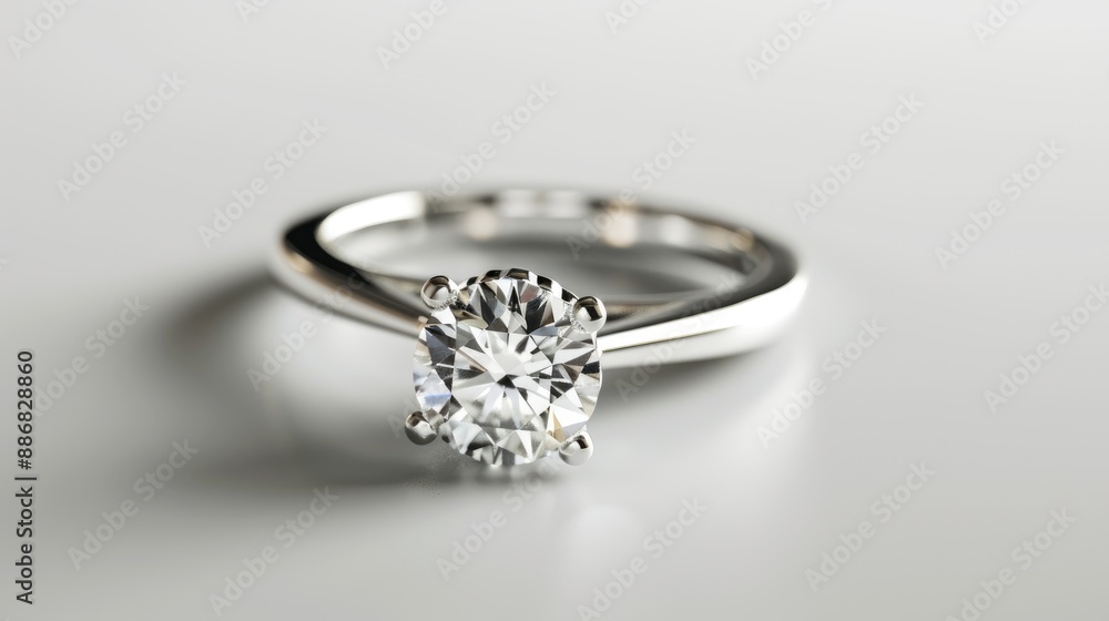 Silver diamond ring for wedding or engagement on blank background Silver diamond ring for wedding or engagement on blank background